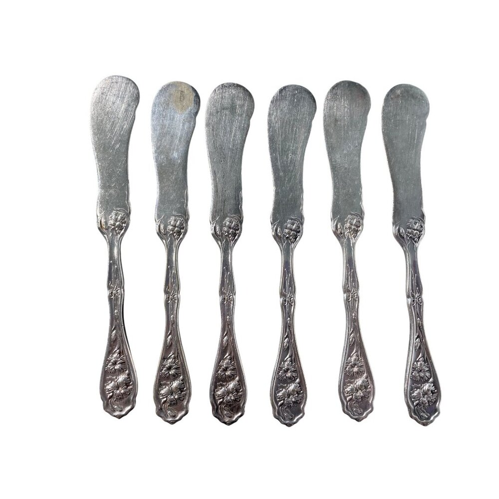 1908 William Rogers Silverplate Butter Knives Set Of 6 Flatware Silverware